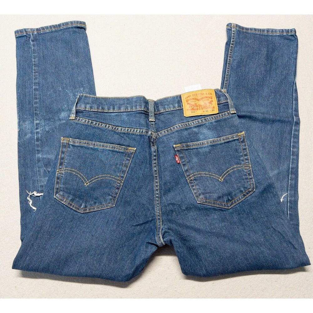 Levis 511 Slim Fit Distressed‎ Jeans Mens 30x30